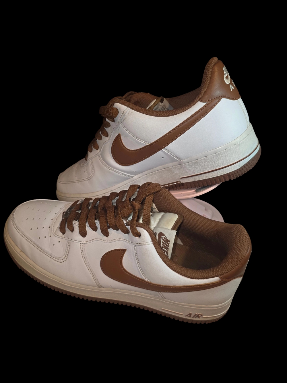Nike Air Force 1 Low - White / Brown Men's Sneakers Size 10.5